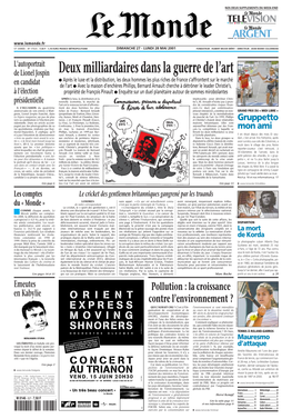 LE MONDE/PAGES<UNE>