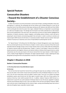 Toward the Establishment of a Disaster Conscious Society