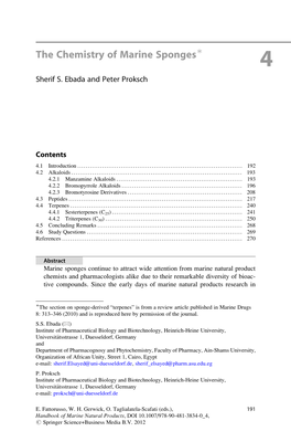 The Chemistry of Marine Sponges∗ 4 Sherif S