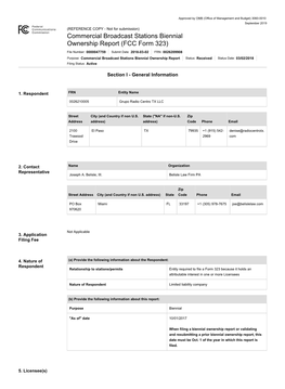 Commercial Broadcast Stations Biennial Ownership Report (FCC Form 323)