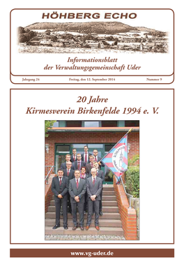 20 Jahre Kirmesverein Birkenfelde 1994 E. V