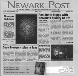 Residents Happy with Newark's Quality of Life