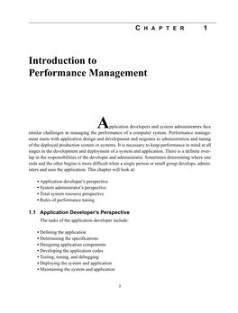 Introduction to Performance Management