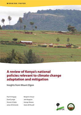 A Review of Kenya's National Policies Relevant to Climate Change Adaptation and Mitigation