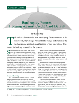 Bankruptcy Futures: Hedging Against Credit Card Default