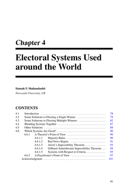 Electoral Systems Used Around the World
