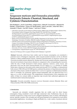 Sargassum Muticum and Osmundea Pinnatifida Enzymatic Extracts: Chemical, Structural, and Cytotoxic Characterization