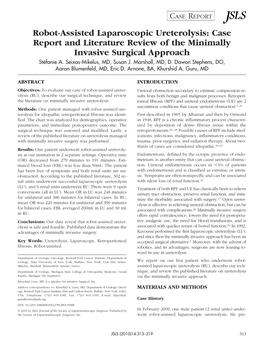 Robot-Assisted Laparoscopic Ureterolysis: Case Report and Literature Review of the Minimally Invasive Surgical Approach Ste´Fanie A