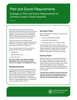 Changes to Pilot and Escort Requirements for Oversize Loads in South Australia