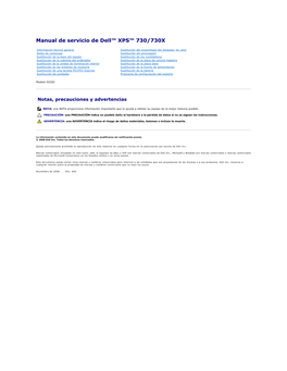 Manual De Servicio De Dell™ XPS™ 730/730X