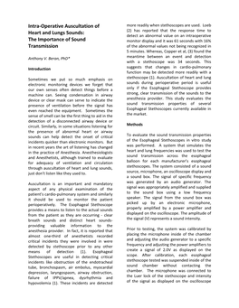 Intra-Operative Auscultation of Heart and Lungs Sounds: the Importance of Sound Transmission