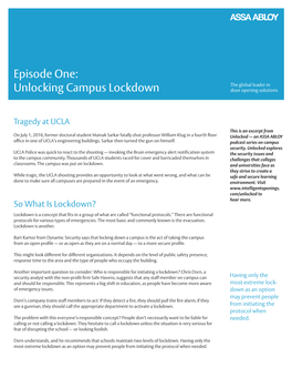 Unlocking Campus Lockdown