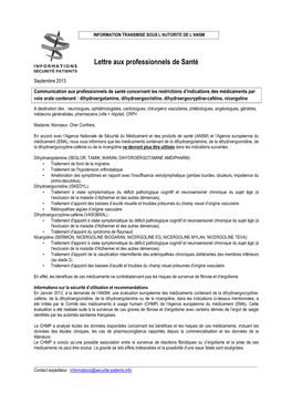 Suspension D'amm Des Médicaments Par Voie Orale Contenant