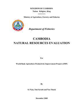 Cambodia Natural Resources Evaluation