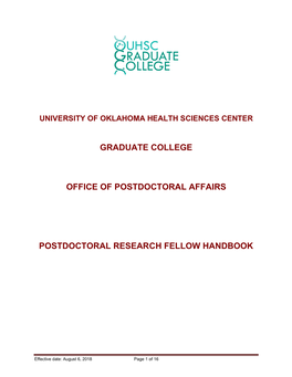 Postdoctoral Research Fellow Handbook V2018-08-06