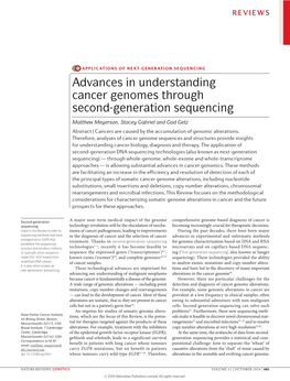 Advances in Understanding Cancer Genomes Through Second-Generation Sequencing