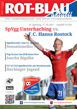 Spvgg Unterhaching Stadionmagazin 2017/2018 Nr. 06