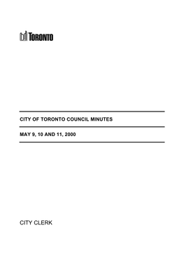 CITY CLERK Guide to the Council Minutes