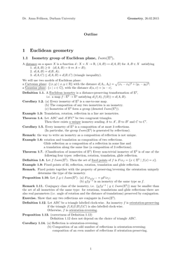 1 Euclidean Geometry