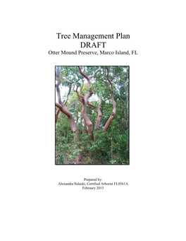 Tree Management Plan DRAFT Otter Mound Preserve, Marco Island, FL