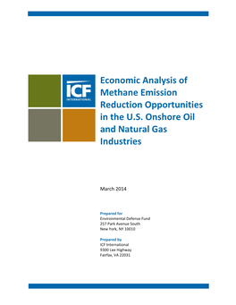 Economic Analysis of Methane Emission Reduction Opportunities in the U.S. Onshore Oil and Natural Gas Industries