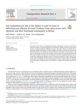 Can Competition for and in the Market Co-Exist in Terms of Delivering Cost Efficient Services? Evidence from Open Access Train O