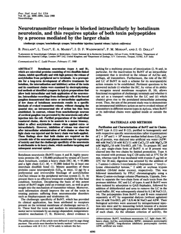 Neurotransmitter Release Is Blocked Intracellularly by Botulinum