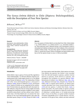 Diptera: Dolichopodidae), with the Description of Four New Species