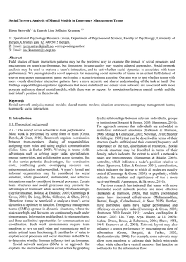 Social Network Analysis of Mental Models in Emergency Management Teams