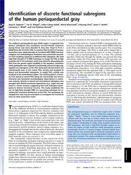 Identification of Discrete Functional Subregions of the Human