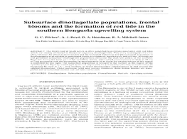 Subsurface Dinoflagellate Populations, Frontal Blooms and the Formation of Red Tide in the Southern Benguela Upwelling System