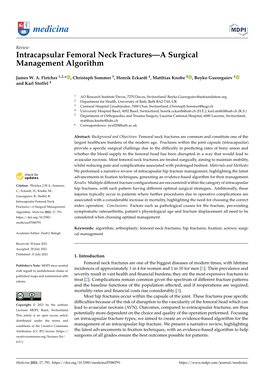 Intracapsular Femoral Neck Fractures—A Surgical Management Algorithm