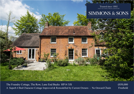 The Foundry Cottage, the Row, Lane End Bucks HP14 3JS £850,000