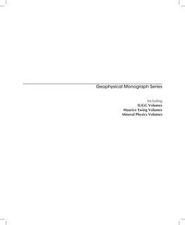 Geophysical Monograph Series