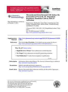 Generation of Novel IL-10 Mesenchymal Stem/Stromal Cells