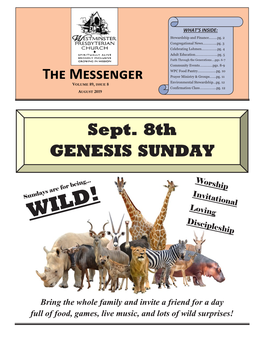 The Messenger Sept. 8Th GENESIS SUNDAY