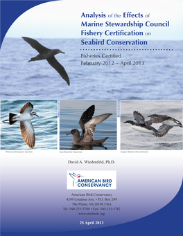 Analysis of the Effects of Marine Stewardship Council Fishery Certification on Seabird Conservation