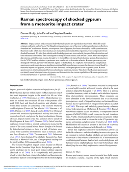 Raman Spectroscopy of Shocked Gypsum from a Meteorite Impact Crater