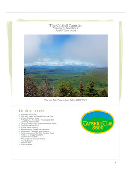 The Catskill Canister Volume 52 Number 2 April - June 2019