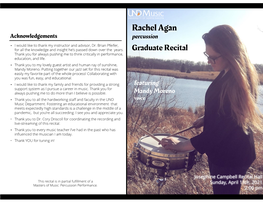 Rachel Agan Graduate Recital