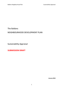 Sustainability Appraisal