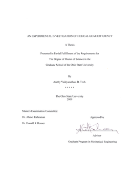 An Experimental Investigation of Helical Gear Efficiency