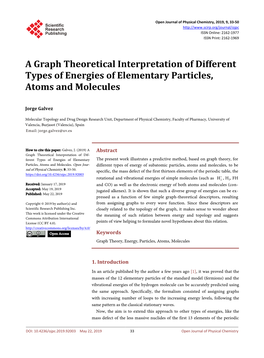 A Graph Theoretical Interpretation of Different Types of Energies of Elementary Particles, Atoms and Molecules