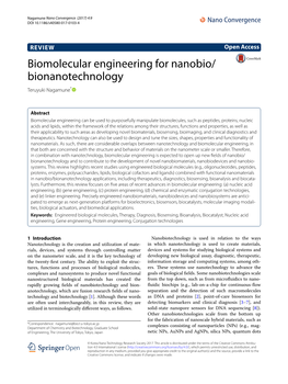 Biomolecular Engineering for Nanobio/Bionanotechnology