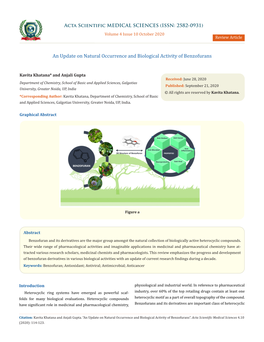 An Update on Natural Occurrence and Biological Activity of Benzofurans