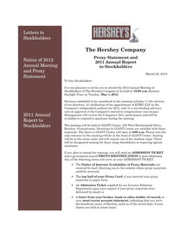 2012 Proxy Statement and 2011 Annual Report