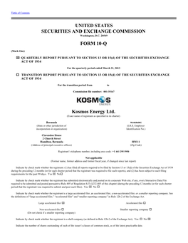 FORM 10-Q Kosmos Energy Ltd