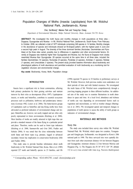 Population Changes of Moths (Insecta: Lepidoptera) from Mt