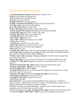 [Linux] - Unix/Linix Commands