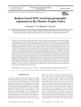 Resolving Geographic Expansion in the Marine Trophic Index